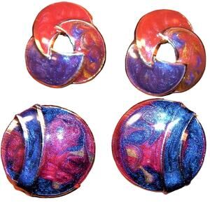Vintage Retro Enameled Earrings